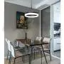 Modern Black LED Chandelier with Hanging Pendant Lighting Ceiling Light Fixtures for Living Room Dining Room Kitchen Island Bedroom (15.7 Inches) Cool Light, 6000 K, 26W, 3120lm Modern Black LED Chandelier with Hanging Pendant Lighting Ceiling Light Fixtures for Living Room Dining Room Kitchen Island Bedroom (15.7 Inches) Cool Light, 6000 K, 26W, 3120lm