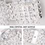 Wall Sconce with Crystal Drops,Polished Chrome Finish,Femony 3-Light Wall Light Fixtures for Living Room Bedroom,Hallway and Bathroom