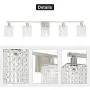 BONLICHT Bathroom Vanity Light Fixtures 5 Light Brushed Nickel Wall Lighting Crystal Wall Sconce with K9 Crystal Drop Modern Farmhouse Style Bath Wall Mount Lamp for Living Room Hallway Kitchen Porch