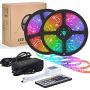 YORMICK LED Strip Lights, 32.8 Feet/10M 300LED Light Strip SMD 5050 Waterproof Flexible RGB Strip Lights with 44 Keys IR Remote for Home Kitchen Bar Counter Cabinet Party Christmas Decoration