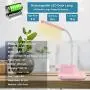 LED Rechargeable Desk Lamp, Yonnami 5-in-1 Multifunctional Desk Lamp with USB Charging Port & Pen Holder & Phone Holder, 3 Color Modes with Night Light for Dorm Bedroom Reading (Pink)
