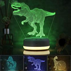 3D Dinosaur Night Light for Kids, 3 Patterns and 16 Color Change Night Light, Kids Room Decor Lamps, Dinosaur Toys and Gifts for Boys, Girls