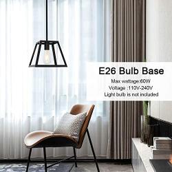 ELUZE One Light Vintage Farmhouse Pendant Lighting Metal Matte Black Finish Adjustable Hanging Height for Dining Room Kitchen Lighting Hallway Chandelier
