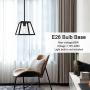 ELUZE One Light Vintage Farmhouse Pendant Lighting Metal Matte Black Finish Adjustable Hanging Height for Dining Room Kitchen Lighting Hallway Chandelier