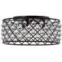 JONATHAN Y JYL9024A Gabrielle 19'' Metal/Crystal LED Flush Mount Ceiling Contemporary Dimmable, 2700K Cozy Warm Light, for Kitchen,Hallway,Bathroom,Stairwell, Oil Rubbed Bronze/Clear