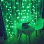 Fiee Curtain Lights,304L 9.8ftX9.8ft 30V 8Modes Safety Window Lights with Memory for Home Wedding Christmas Party Patio Lawn Garden Bedroom Outdoor Indoor Wall Decorations (304LED, Green)