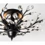 Ganeed Crystal Ceiling Light,Vintage K9 Crystal Chandeliers,Industrial Edison Pendant Light Flush Mount Ceiling Light Fixture With 4 Lights for Living Room Dinning Room Restaurant Porch hallway (Black