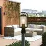 Outdoor Post Light Fixture, Exterior One-Light Post Top Light, Matte Black Pillar Light with LED Bulb, Aluminum Post Lamp with Bubble Glass Shade for Patio, Pathway, Backyard, ETL Listed