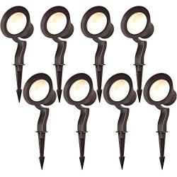 LEONLITE 8-Pack Dimmable 12V Low Voltage LED Outdoor Landscape Floodlight Light, 800LM/500LM/300LM Adjustable Wall Lights, Wet Location, 3000K Warm White, Aluminum Housing, Pathway Garden Lighting