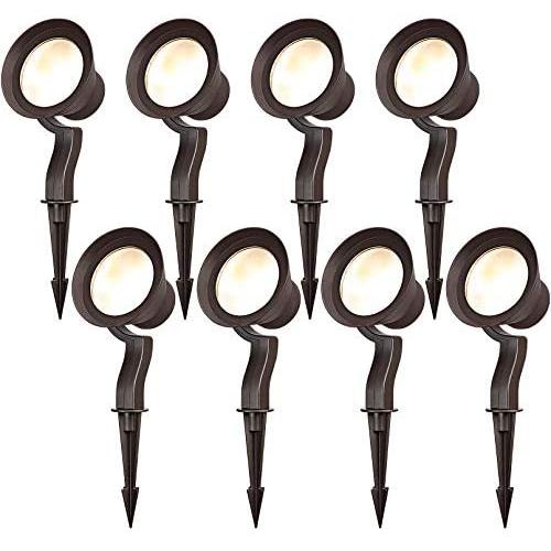 LEONLITE 8-Pack Dimmable 12V Low Voltage LED Outdoor Landscape Floodlight Light, 800LM/500LM/300LM Adjustable Wall Lights, Wet Location, 3000K Warm White, Aluminum Housing, Pathway Garden Lighting