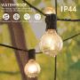 Yuusei Outdoor String Lights, 100Ft G40 Patio Lights with 55 5W Clear Bulbs (5 Spare), IP44 Waterproof Backyard Globe String Light with E12 Socket Base, for Balcony Porch Deck, UL Listed