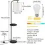 ROTTOGOON Modern Floor Lamp with Tray Table, LED Reading Standing Lamp with White Fabric Shade & 9W LED Bulb, Tall Pole Floor Lamp for Living Room, Bedroom, Study Room, Office - Black ROTTOGOON Modern Floor Lamp with Tray Table, LED Reading Standing Lamp with White Fabric Shade & 9W LED Bulb, Tall Pole Floor Lamp for Living Room, Bedroom, Study Room, Office - Black
