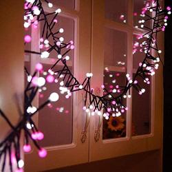 Quntis Christmas Fairy String Lights - 13FT 400 LEDs Waterproof Outdoor Indoor Valentines Day Globe Lights - Linkable and 8 Flash Modes for Wedding Party Backyard Bedroom Home Decoration, Pink White