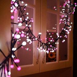 Quntis Christmas Fairy String Lights - 13FT 400 LEDs Waterproof Outdoor Indoor Valentines Day Globe Lights - Linkable and 8 Flash Modes for Wedding Party Backyard Bedroom Home Decoration, Pink White