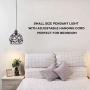 Crystal Pendant Light Mini Crystal Chandelier Lighting Metal Ball Lampshade Flush Mount Ceiling Lighting with Adjustable Hanging Cord for Kitchen Island Dining Room Bedroom Bar ,E26 Base,Black