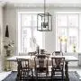 Oldiron 4 Light Rectangle Chandelier,Industrial Square Cage Chandelier Kitchen Island Ceiling Light Fixture for Entryway Bar Hallway Dining Room