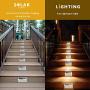Upgraded 30 LED Solar Step Lights JACKYLED Outdoor Solar Stair Lights Waterproof Solar Powered Deck Lights Stainless Steel 3000K Warm Light Security Lights for Path Fence Patio Wall Dock 2-Pack
