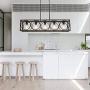 TODOLUZ Farmhouse 5-Light Rectangle Chandelier in Oil Rubbed Bronze Linear Pendant Light Fixture for Dining Room Kitchen Island