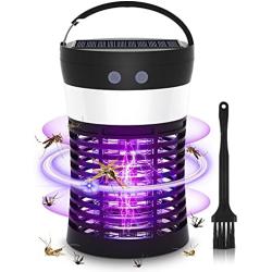 Hisome Mosquito Zappers Killer, Waterproof Electric Fly Killer Light with Camping Lantern, Solar Powered/USB Rechargeable Bug Zapper for Indoor Outdoor