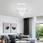 Modern Crystal Chandelier Light Fixture 3 Heart Rings LED Pendant Lighting Hanging Adjustable Stainless Steel Ceiling Lamp for Living Room Staircase Bedroom Dinning Room(Heart Cool White)