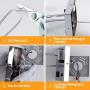 Bedside Wall Mount Light with Outlet and Dimmable Switch, LED Reading Swing Arm Fabric Shade Wall Sconce Light with Plug in Cord, Perfect for Bedroom, Living Room and Hotel
