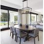 Untrammelife 5-Light Linear Pendant Light Fixture, Kitchen Island Lighting, Openwork Linear Chandelier with Adjustable Height in Coal Black Finish