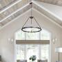 MEEROSEE Modern Chandelier Lighting LED Pendant Lighting Fixture Acrylic Shade 18 Lights Farmhouse Chandeliers Oil Rubbed Bronze Round Dining Room Contemporary Chandelier for Island Kitchen D29.5''