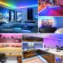 HitLights LED Strip Lights, Smart WiFi Music Sync 5050 RGB Strip Lights Kit Work with Alexa Google Home for Room TV Home Party(Remote + APP + Voice Activated)