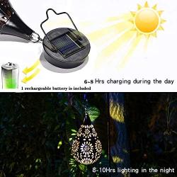 AicooFest Hanging Solar Lights Garden Lantern Outdoor Pathway Solar Light Waterproof Sunflower LED Decorative Light with Shepherd Hook