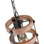 Giluta Circular Wood Pendant Light Farmhouse Kitchen Chandelier One-Light Rustic Industrial Edison Ceiling Light Hanging Light Fixtures for Dining Room Bedroom Bathroom (P0022)