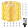 Lyhope Christmas Rope Lights, 33ft 240 LED Low Voltage Waterproof Rope Lights, Connectable Clear Tube String Lights for Outdoor, Indoor, Patio, Pool, Boat, Deck, Xmas Landscape Lighting(Warm White)