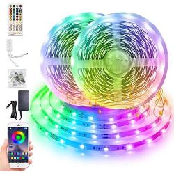 65.6ft LED Strip Lights BFULL RGB 5050 LED Strips with 40 Keys & Remote Bluetooth Controller, 12V Color Changing LED Lights for Bedroom Kitchen Home Party DIY Decoration