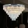 MEELIGHTING Luxury Crystal Chrome Chandelier Lighting Modern Contemporary Chandeliers Pendant Ceiling Lamp Light Fixture 7-Tier for Dining Room Living Room Hotel Showroom (24 Lights) W39.4''