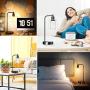 Set of 2 Industrial Touch Control Table Lamps with 2 USB Ports and AC Power Outlet, 3-Way Dimmable Bedside Nightstand Reading Lamps with Glass Shade for Bedroom Living Room Office 2 LED Bulbs Included