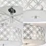 SOTTAE 12'' Luxurious Chrome Finished Glass Diffuser Semi Flush Mount Ceiling Light,Metal Hanging Fixture Lighting,Glass Diffuser Ceiling Lamp for Bedroom,Living Room,Kitchen, Hallway