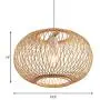 LITFAD Bamboo Globe Pendant Lighting Asian Style 19.5'' Wide 1 Light Hanging Ceiling Lamp in Wood Beige Ceiling Fixture with Adjustable Cord for Dining Room Living Room Restaurant