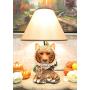 Ebros Wildlife Orange Bengal Tiger Desktop Table Lamp Statue with Tan Fabric Shade As Home Decor of Tigers Jungle Giant Cats Exotic Animals Lighting Accessory