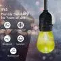 BRTLX Outdoor LED String Light, 100Ft Color Changing RGBW Dimmable Waterproof Commercial Grade Hanging Patio String Lights with 32 Shatterproof Bulbs(2 Spare Bulbs) for Backyard Garden Party (100FT)