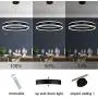 Chandeliers Lighting, Modern LED Pendant Light Fixture 1 Ring Chandelier with Remote Control Kitchen Ceiling Light Black Meenyo Chandeliers Lighting, Modern LED Pendant Light Fixture 1 Ring Chandelier with Remote Control Kitchen Ceiling Light Black Meenyo