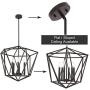 VINLUZ Industrial Chandeliers 6 Light Dining Room Lighting Fixtures Hanging Oil Rubbed Bronze Modern Lantern Pendant Light, Farmhouse Lighting Ceiling for Kitchen Island Entryway Foyer