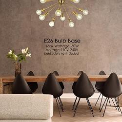 VINLUZ 10-Light Sputnik Chandelier Brass Mid Century Modern Ceiling Light Retro Chandelier Lighting for Kitchen Dining Room Hallway Foyer