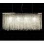 7PM L37.4'' x W8'' x H16'' Modern Contemporary Luxury Linear Oval Island K9 Clear Crystal Bar Raindrop Chandelier Lighting LED Ceiling Light Fixture Pendant for Dining Room Bedroom Livingroom Over Table