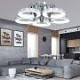 Healer LED Ceiling Light Fixture Semi Flush Mount with 5 Rings Cool Lights, Modern Chandelier Lighting Pendant Lamp for Living Room Dining Room Kitchen