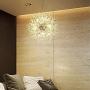 LITFAD Crystal Pendant Light Anti-Glare LED Dandelion Chandelier Modern Style Ceiling Hanging Light in Chrome for Dining Room Reception Cafe Clothes Stores - 23.5'' Wide