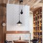 Rustic Pulley Pendant One Light Adjustable Height Industrial Pulley Lighting Retro Black Rustic Ceiling Hanging Light Indoor Island Lamp for Dining Living Room Kitchen Hallway Foyer Farmhouse