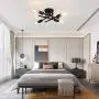 Vintage Semi Flush Mount 4 Light Ceiling Light with E26 Base Modern Black Chandelier for Farmhouse Kitchen Dining Room Bedroom Study Living Room