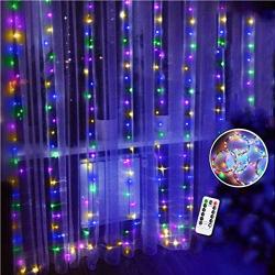 Curtain Lights 9.8 Ft, Upgrade LED Window 8 Lighting Modes USB Plug in Twinkle Lights for Weddings Parties, Backdrop, Wall Decorations, Remote, Window Icicle Xmas String Lights 300 LED