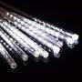 Outdoor Lights,LED Meteor Shower Rain Lights, Waterproof Garden Lights 30cm 8 Tubes 144leds Snow Falling Raindrop Icicle Cascading Light for Holiday Wedding Xmas Tree Decor (White)
