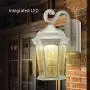 Euri Lighting EFL-140W-MD Flame Lantern Water Glass, with Integrated Security Light (3000K), Photocell and Motion-Sensor (Dusk-to-Dawn), White Housing Euri Lighting EFL-140W-MD Flame Lantern Water Glass, with Integrated Security Light (3000K), Photocell and Motion-Sensor (Dusk-to-Dawn), White Housing