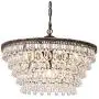 Wellmet Crystal Chandeliers, 6 Lights 5 Tiers Crystal Light, Adjustable Ceiling Light, Modern Chandelier Lighting Fixture for Bedroom, Hallway, Bar, Kitchen, Bathroom, Dining Room, W20-inch